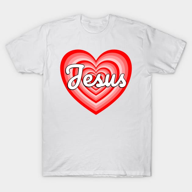 I Love Jesus Heart T-Shirt by Popular Objects™